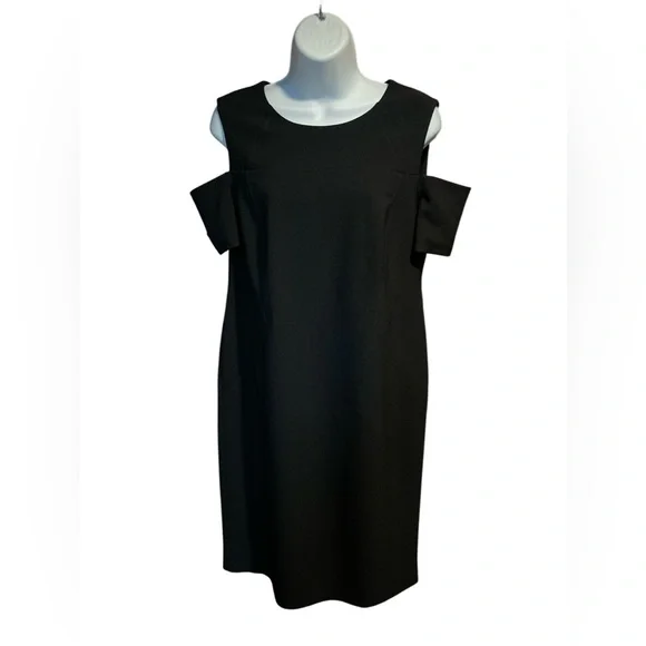 Chico’s cold shoulder size 6 seamed Black Lined Stealth dress - Picture 2 of 6